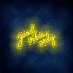 Good Vibes Only Cursive LED Neon Wall Art – Jacob's Signs and Lighting